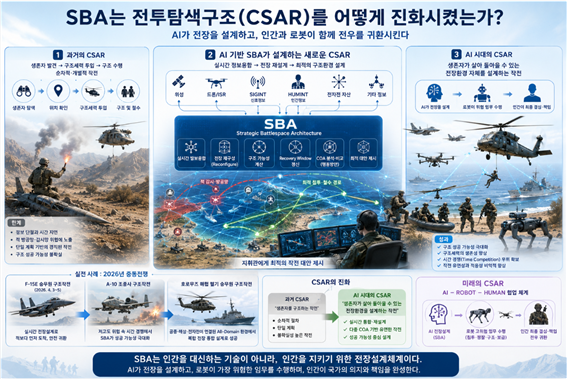 SBA가 전투탐색구조를 어떻게 진화시켰는가에 대한 설명도. 김태준 한반도안보문제연구소장 AI 그림