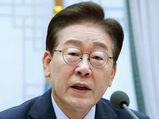 이재명 대통령이 6일 청와대에서 열린 메가프로젝트 민관합동 점검회의에서 발언하고 있다. / 사진=뉴시스