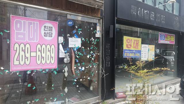 ▲전남대후문 장기 임대 매장 모습ⓒ프레시안(백순선)