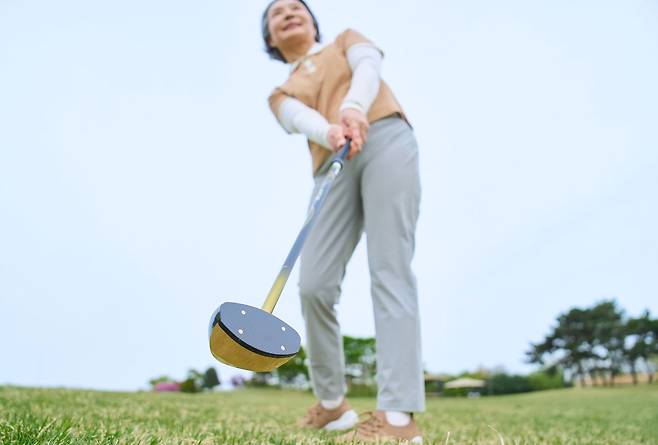 파크골프는 티샷부터 퍼팅까지 하나의 채만 사용한다./사진=게티이미지뱅크