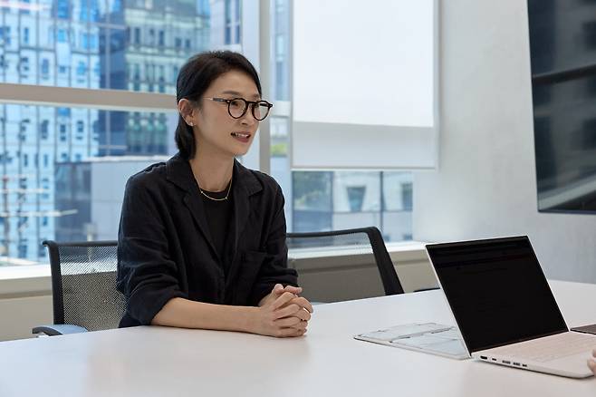 황유선 퀸잇 라이프그룹 리더가 이데일리와 인터뷰하고 있다. (사진=라포랩스)