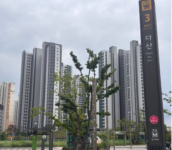 ▲다산역 인근 아파트 대단지 전경. 사진=고해람 인턴기자