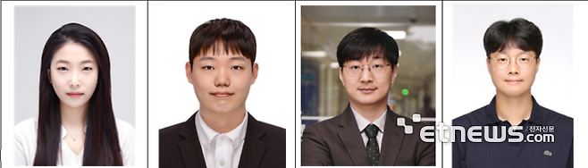 (왼쪽부터) ETRI 이명주 박사, KAIST 신욱선 연구원, KAIST 서동화 교수, 경북대 오지민 교수.