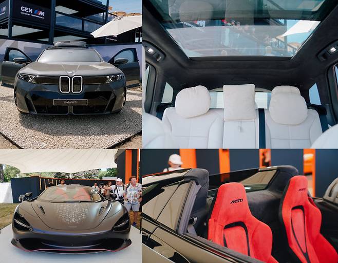 2026 굿우드 페스티벌 오브 스피드에서 공개된 BMW iX5와 맥라렌 750s 스파이더에 적용된 알칸타라.