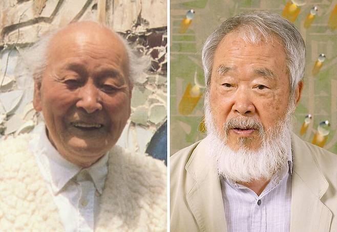 이응노(왼쪽), 김창열