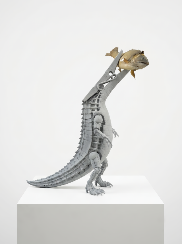 조정현, 미래악어_박제된 물고기, 3D 필라멘트(2026). 허먼갤러리 제공