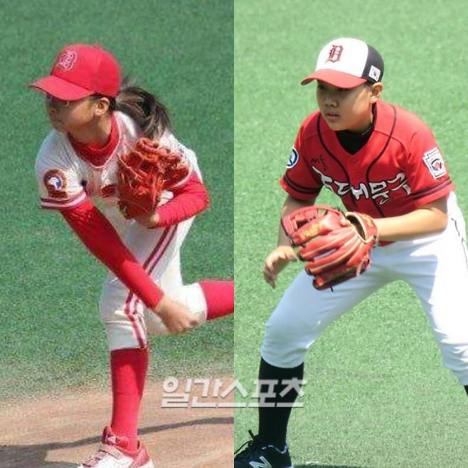 성동구리틀야구단 시절의 박민서와 동대문구리틀야구단 시절의 박준순. 사진=박민서-박준순 본인 제공