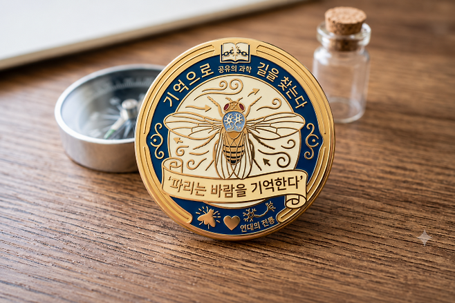 초파리가 바람의 방향을 기억해 냄새의 흔적을 따라 길을 찾는 과정을 표현한 이미지. AI 생성 이미지