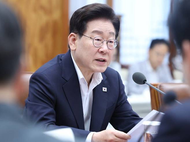 이재명 대통령이 10일 청와대에서 열린 메가프로젝트 민관합동 제2차 점검회의에서 발언하고 있다.(사진=연합뉴스)