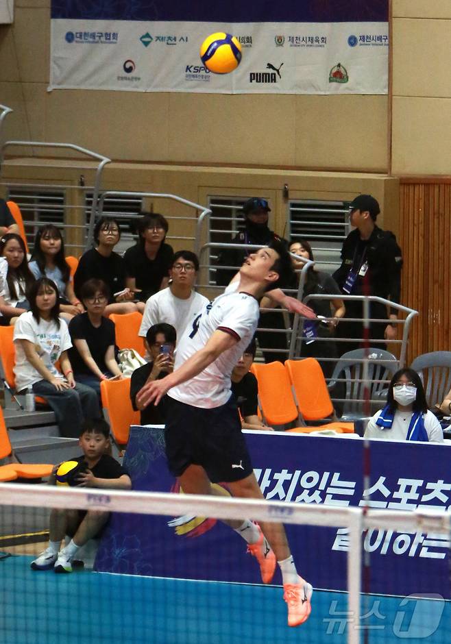 한국 남자 배구대표팀이 바레인과 친선전을 갖는다. 2026.7.22 ⓒ 뉴스1 손도언 기자