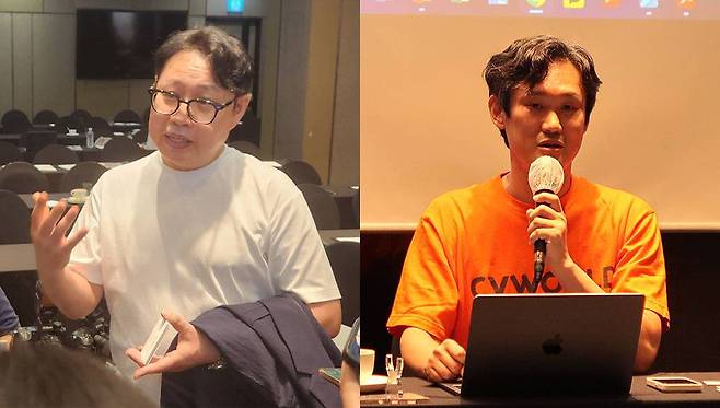 곽진영 시그마체인 대표(좌)와 김호광 전 싸이월드제트 대표 / 출처=IT동아
