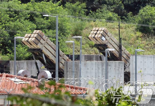 경기 평택시 주한미군기지 캠프 험프리스에 배치된 방공 무기체계인 패트리엇(PAC-3) 미사일 모습. 2026.8.12 ⓒ 뉴스1 김영운 기자