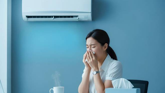 여름 감기는 바이러스로 감염으로 인해 발생하며, 충분한 수분 섭취와 휴식이 필요하다|출처: 클립아트코리아