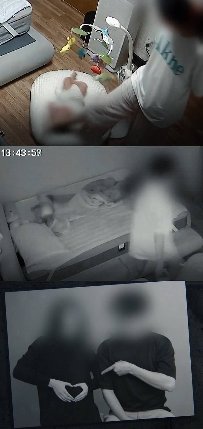 ‘해든이 사건’ 친모가 생후 4개월 된 아들을 학대하는 장면이 담긴 홈캠 영상. 뉴시스