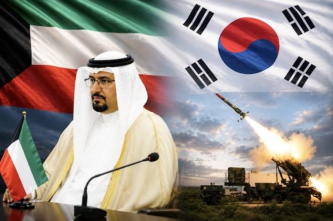 2026년 8월 25일 자라 알-사바 쿠웨이트 외교장관이서울 종로구 외교부에서 열린 조현 외교부 장관과의 회담에서 발언하고 있다. 연합뉴스. 국산 중거리 요격 체계인 천궁-Ⅱ(M-SAM2) AI 생성 이미지