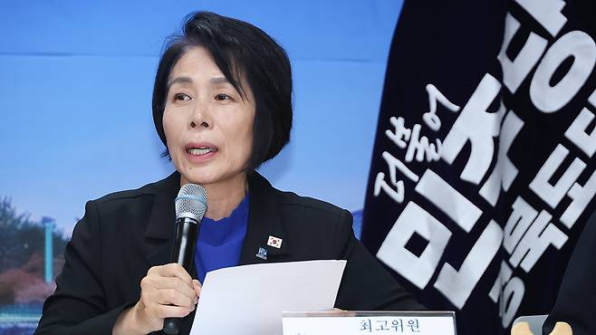 안동 최고위원회의 발언하는 최민희 최고위원
