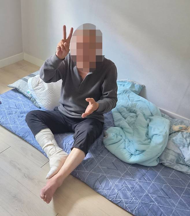 노숙인이 병원 치료를 받고 밝아진 모습. 최성렬 경위 제공