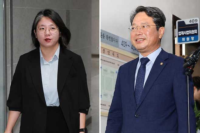 용혜인 성평등가족부 장관 후보자(왼쪽)와 김승원 법무부 장관 후보자 ⓒ연합뉴스