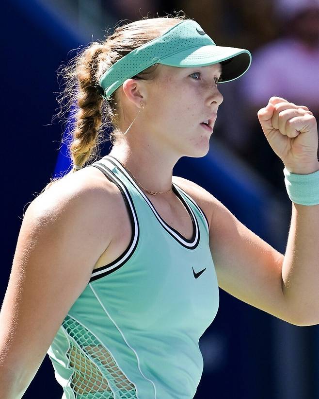 US오픈 여자단식 첫 8강 진출을 이룬 미라 안드레예바. WTA 투어