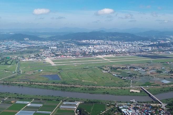 호남 반도체 클러스터 부지로 결정된 광주 군공항 일대 전경. 전남광주통합특별시