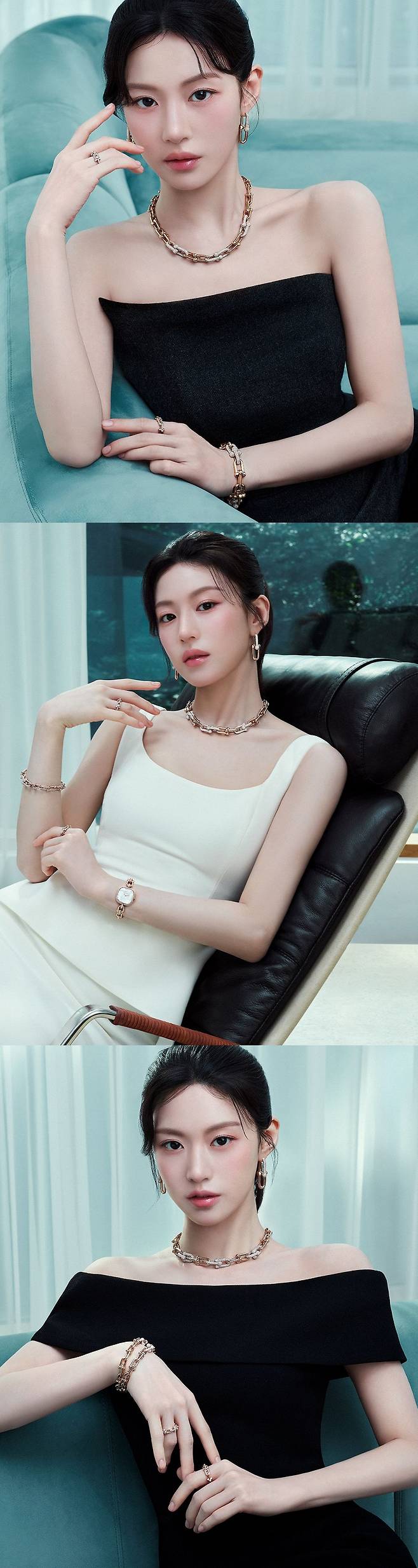 고윤정은 티파니앤코의 새로운 앰배서더로서 뉴욕의 열정과 자유로움을 담은 티파니 하드웨어 컬렉션을 그만의 매력으로 보여줬다. 사진 티파니앤코