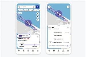 카카오맵이 해상교통 데이터와 연계해 구현한 ‘초정밀 여객선 서비스’ 사용 화면. /카카오 제공