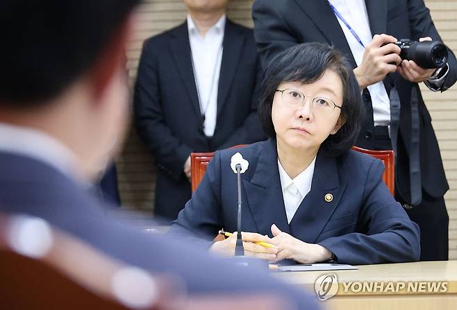 국민의힘, '김승원 신약 청탁 의혹' 식약처 항의 방문 (청주=연합뉴스) 이성민 기자 = 국회 보건복지위원회 이만희 위원장 등 국민의힘 의원들이 21일 오후 더불어민주당 김승원 의원의 코로나19 치료제 임상시험 승인 청탁 의혹과 관련해 충북 청주시 식품의약안전처를 항의 방문한 가운데 오유경 식품의약안전처장이 의원들과 면담하고 있다. 2026.9.21 chase_arete@yna.co.kr