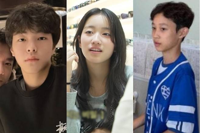 사진=배우 권상우 아들 권룩희, 쥬얼리 이지현 딸 서윤, 방송인 정준하 아들 정로하(사진 왼쪽부터). ‘Mrs.뉴저지 손태영’, ‘현생모드퀸지현’, 온라인 커뮤니티 캡처