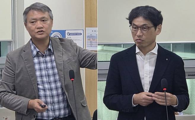 왼쪽부터 이원영 중앙대학교 의과대학 예방의학교실 교수(광명시 고혈압·당뇨병 등록교육센터장), 기명 고려대학교 의과대학 교수(남양주시 고혈압·당뇨병 등록교육센터장). 사진=이재원 기자.