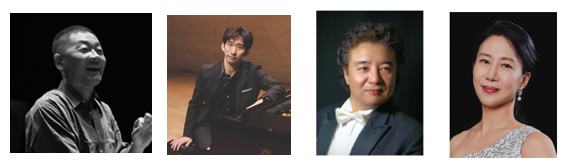 왼쪽부터 일본 지휘자 히모토히데카츠, 반주자 타카토리 타츠야, 한국 지휘자 홍성진, 반주자박주미