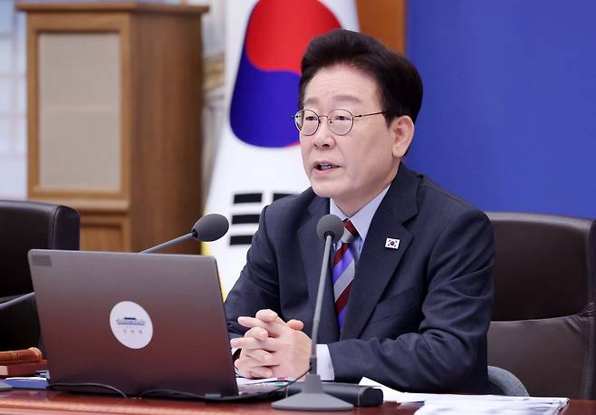 이재명 대통령이 29일 청와대에서 열린 국무회의에서 발언하고 있다. 청와대사진기자단