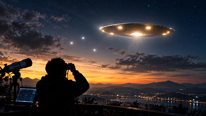 UFO 목격담은 수십 년째 이어지고 있다. 사진과 영상이 선명해지고 첨단 관측 장비까지 등장했는데도 논란은 끝나지 않고 있다. UFO의 정체를 밝힐 수 있을까? 생성형 AI 제작
