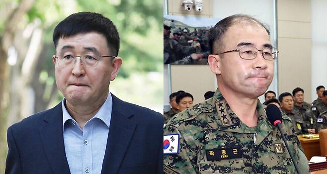 12·3 내란에서 중요한 임무에 종사한 혐의 등으로 기소된 박안수 전 계엄사령관(왼쪽), 곽종근 전 육군특수전사령관에게 2026년 9월21일 서울중앙지법이 각각 징역 10년, 징역 9년을 선고했다. 연합뉴스·한겨레 자료사진