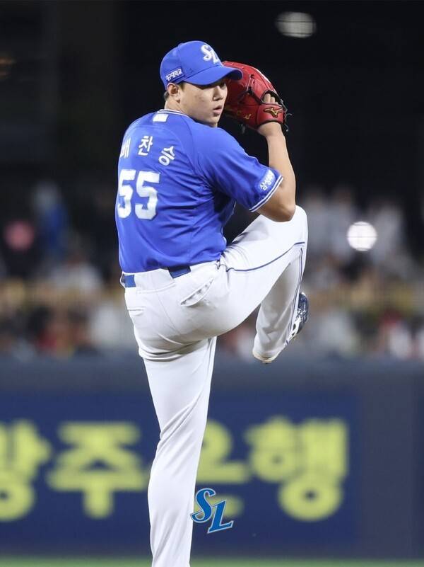 6일 삼성이 광주 기아챔피언스필드에서 열린 2026 신한 SOL KBO리그 정규시즌 KIA와의 원정 경기에서 5-4로 이겼다. 삼성 투수 배찬승(세) 1이닝 12구 2탈삼진). /사진=삼성 라이온즈