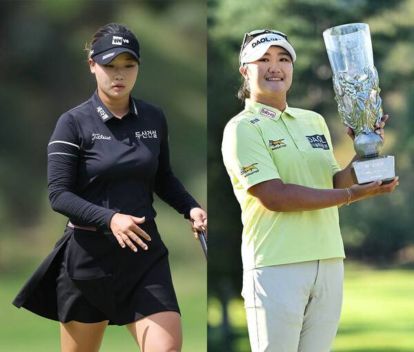 2026년 한국여자프로골프(KLPGA) 투어 메이저 대회 제26회 하이트진로 챔피언십에서 준우승한 김민솔 프로, 우승을 차지한 유해란 프로. 사진제공=KLPGA (사진을 무단으로 사용하지 마십시오.)