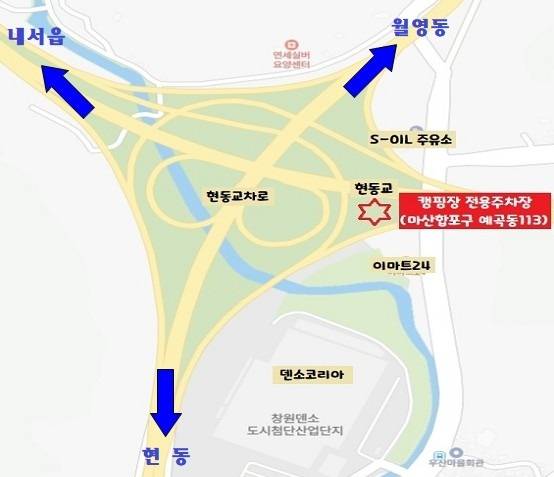 경남 창원 현동 캠핑카 전용주차장 위치도. 창원시 제공