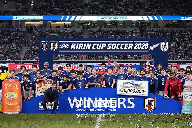▲ A매치 기간 일본축구협회가 주관하는 친선대회인 기린컵에서 일본 모리야스호가 우승했다. 우루과이, 베네수엘라, 에콰도르, 뉴질랜드 상대로 패하지 않았다.