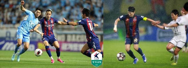 수원FC와 수원FC 위민이 각각 K리그1 승격과 시즌 3관왕을 향해 질주하고 있다. 한국프로축구연맹·수원FC 제공