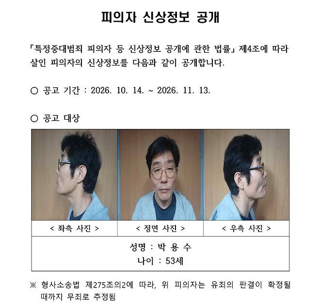 '나주 부부 살해' 피의자 53살 박용수