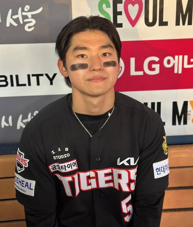 지난 5일 잠실 LG전 승리 후 인터뷰 중인 김도영. 잠실=이형석 기자