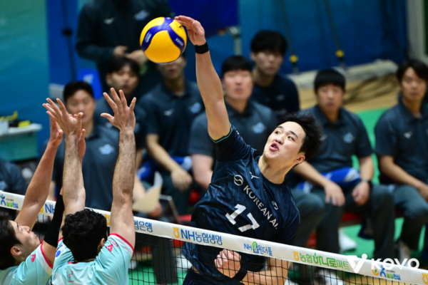 24일 대한항공이 전남 여수 진남체육관에서 열린 2026 여수·NH농협컵 프로배구대회 남자부 준결승에서 우리카드에 3-0으로 승리했다. ( 인천 대한항공 점보스 임동혁, 득점15, 공격13/23, 공격성공률56.52, 서브1/16, 블로킹1/6, 디그2/4, 세트0/3, 범실5. /사진=KOVO