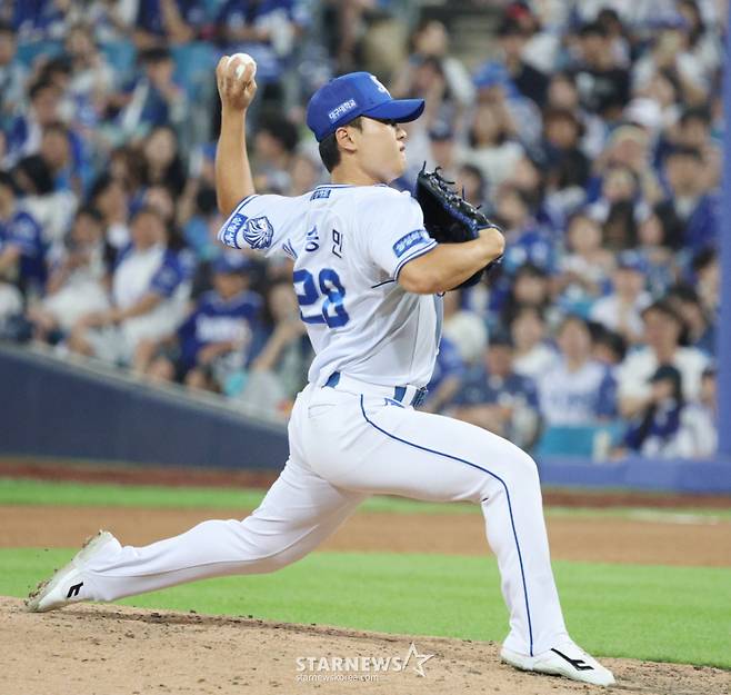 2026 신한 SOL KBO리그 삼성 라이온즈 대 SSG 랜더스 경기가 20일 대구 삼성라이온즈파크에서 열렸다. 삼성 이승민이 역투하고 있다. /사진=김진경 kim.jinkyung@