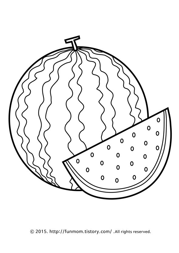 과일 색칠공부프린트-Fruits Coloring Page