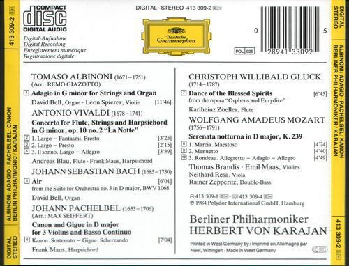 Karajan Albinoni Adagio Pachelbel Canon Etc 1984 Bpo