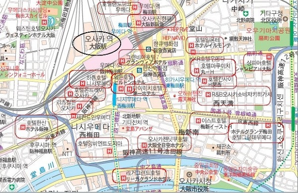 오사카 지하철 노선도 한글 일본 오사카 지도 관광지도
