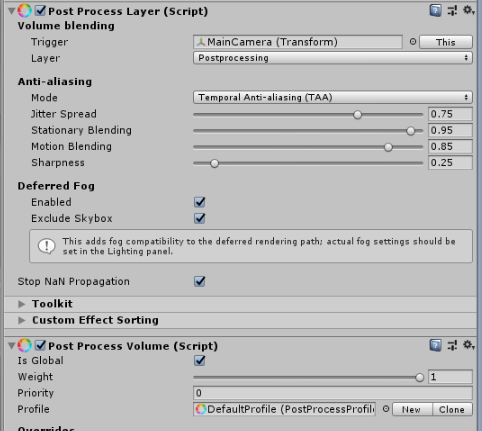 Unity Post Process Stack V2