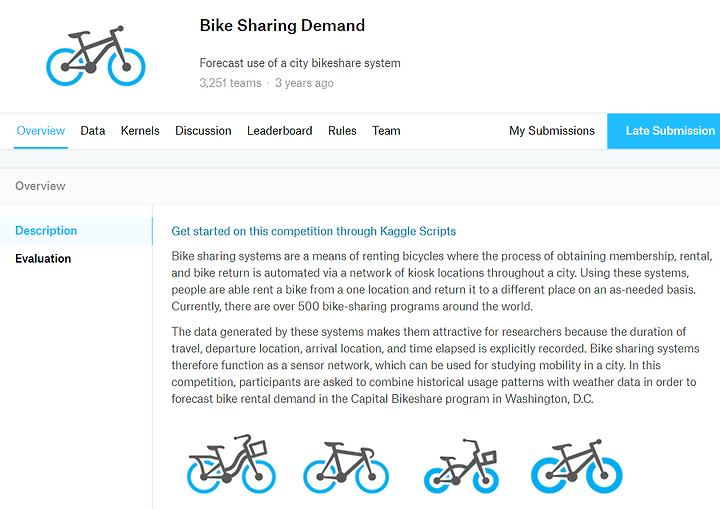 캐글 자전거 수요 예측