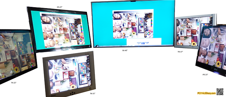모니터 색감 TN IPS VA 패널 비교 color comparison VA vs IPS vs TN