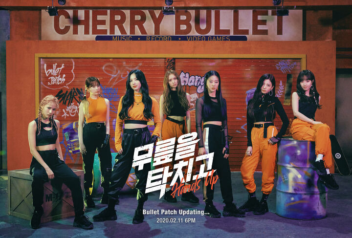 Image result for Teaser2] Cherry Bullet(체리블렛) _ Hands Up(무릎을 탁 치고)