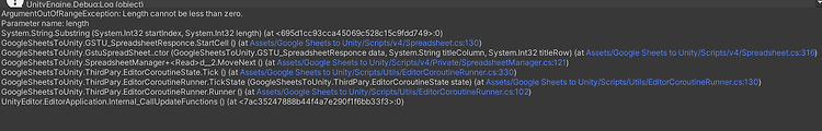 [Unity] GoogleSheetsForUnity 에러수정